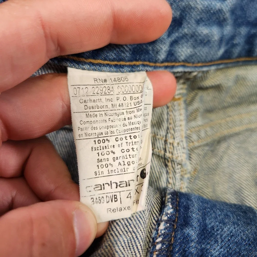 Carhartt Jeans Men 38x34 *READ B460 Relaxed Fit Straight Leg Baggy Denim Work